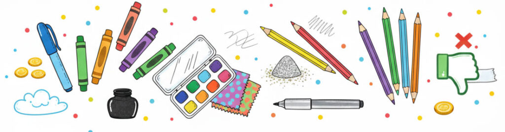 An illustration of a selection of stationary.